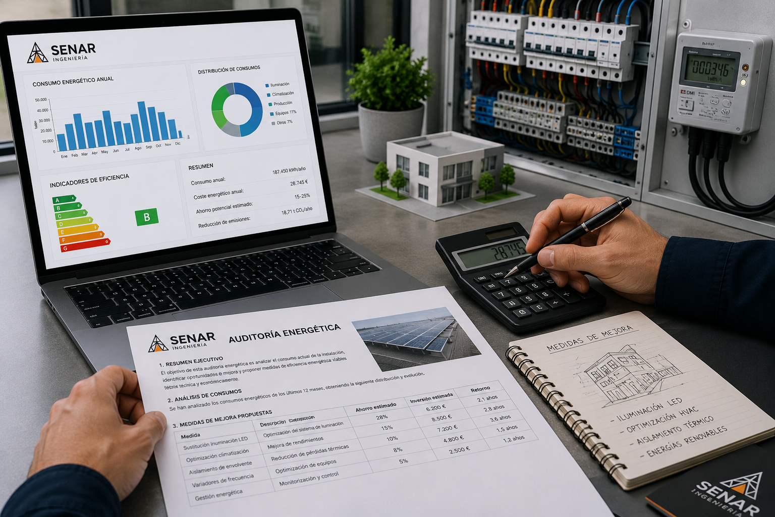 Análisis técnico de consumos energéticos mediante equipos de medición