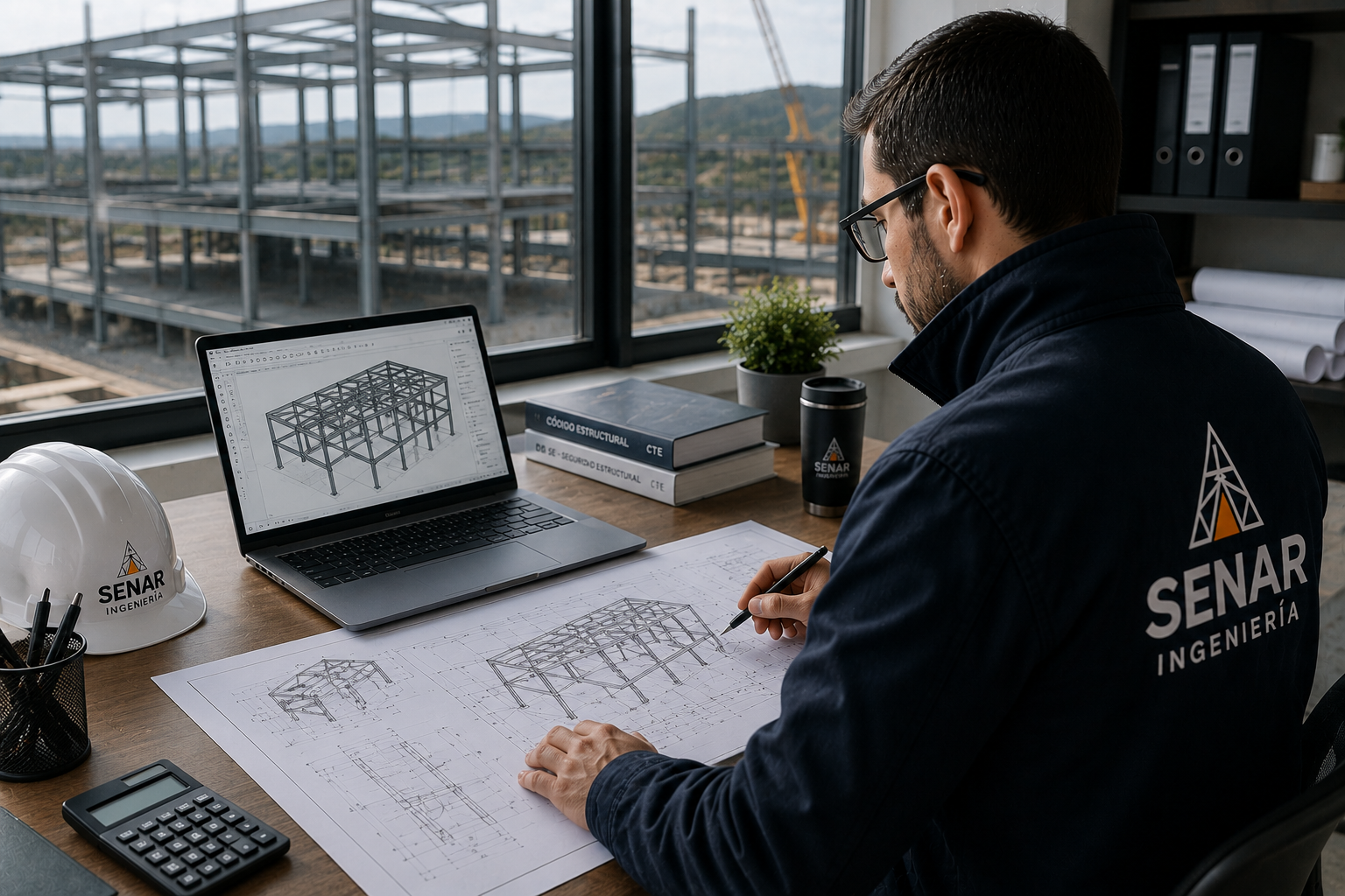 Revisión técnica de planos y ejecución de una estructura metálica