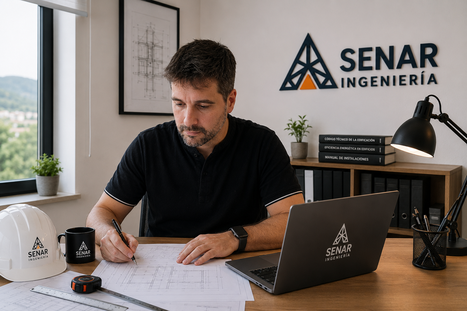 Sergio Echarte trabajando en un proyecto de ingeniería en SENAR Ingeniería